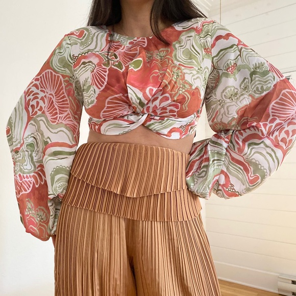 Andrea Iyamah Behati crop top in mushroom - Picture 5 of 10